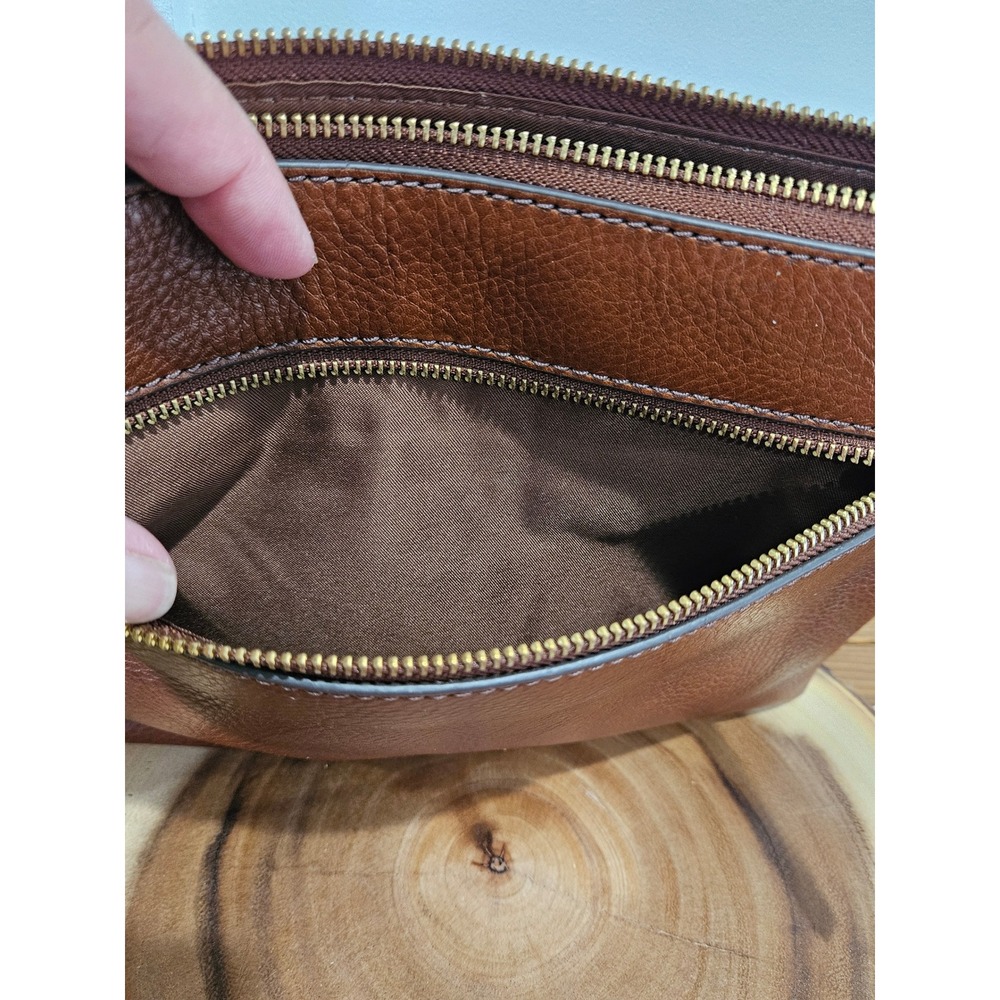 Fossil Fiona Crossbody Bag Brown Pebbled Eco Leather Gold Hardware ZB7266 - Picture 9 of 12